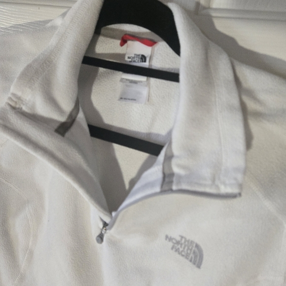 North Face 1/4 zip fleece pullover polartec lightweight Sweatshirt winter white - Picture 4 of 11